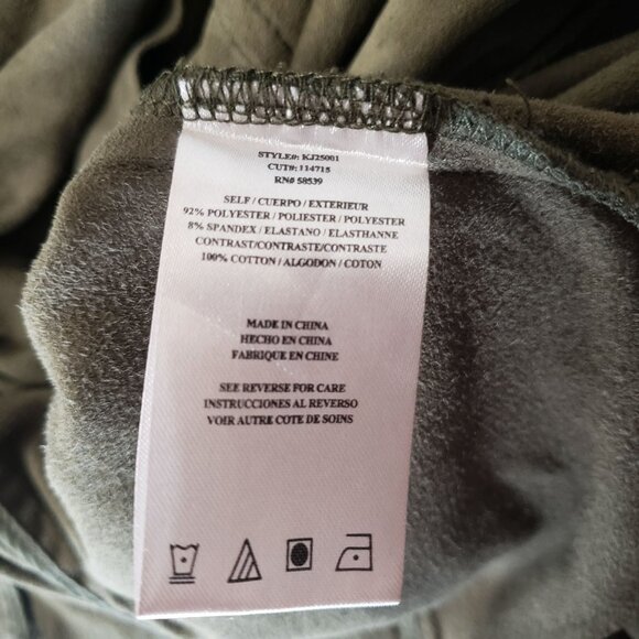 Kut From The Kloth XS Olive Green Faux Suede Waterfall Open Front Jacket Casual - Picture 6 of 6